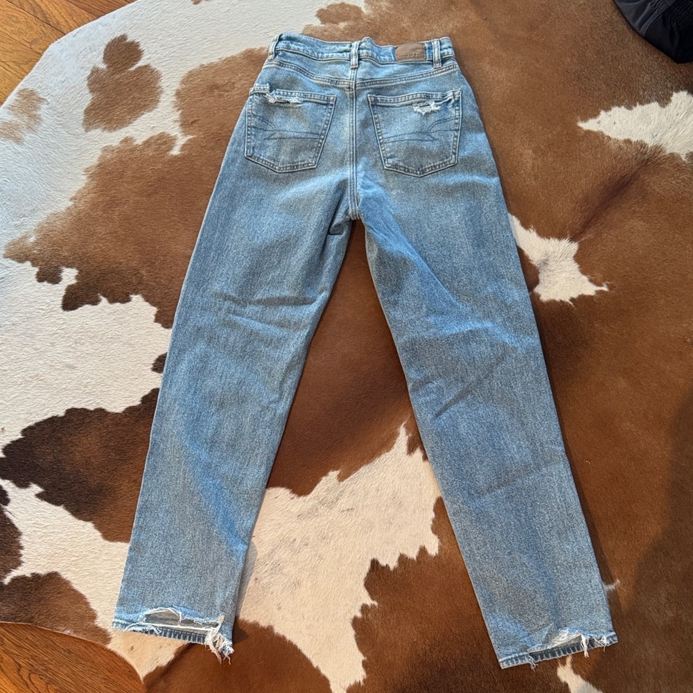 New American Eagle High Rise Baggy Straight Jeans 0 - Picture 5 of 5